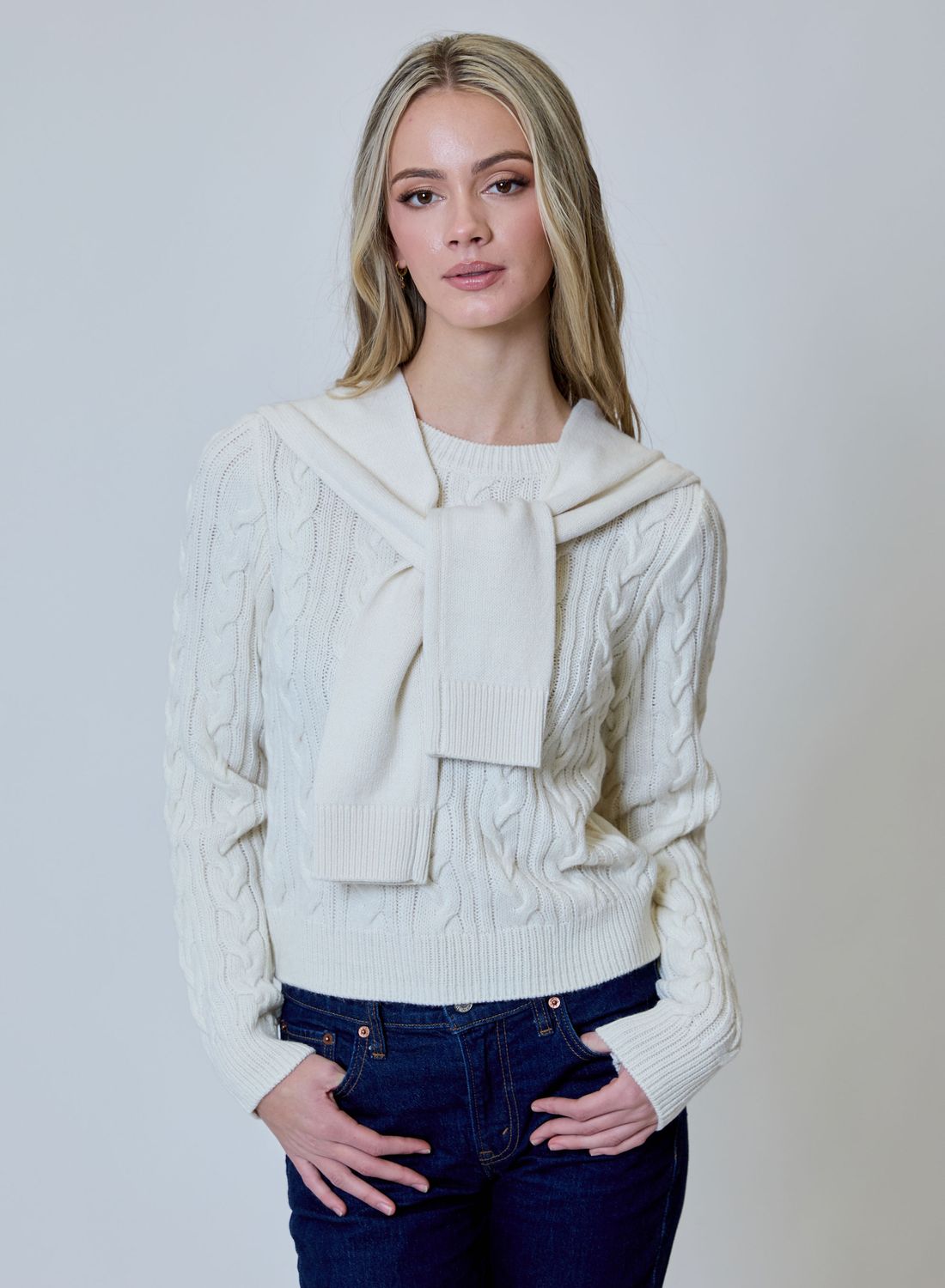 Cable Knit Combo Sweater
