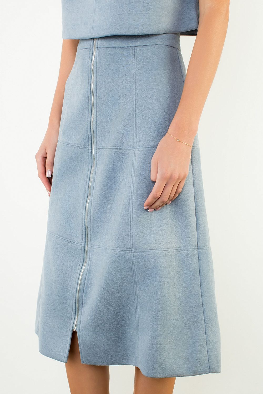 Suede Look Midi Skirt