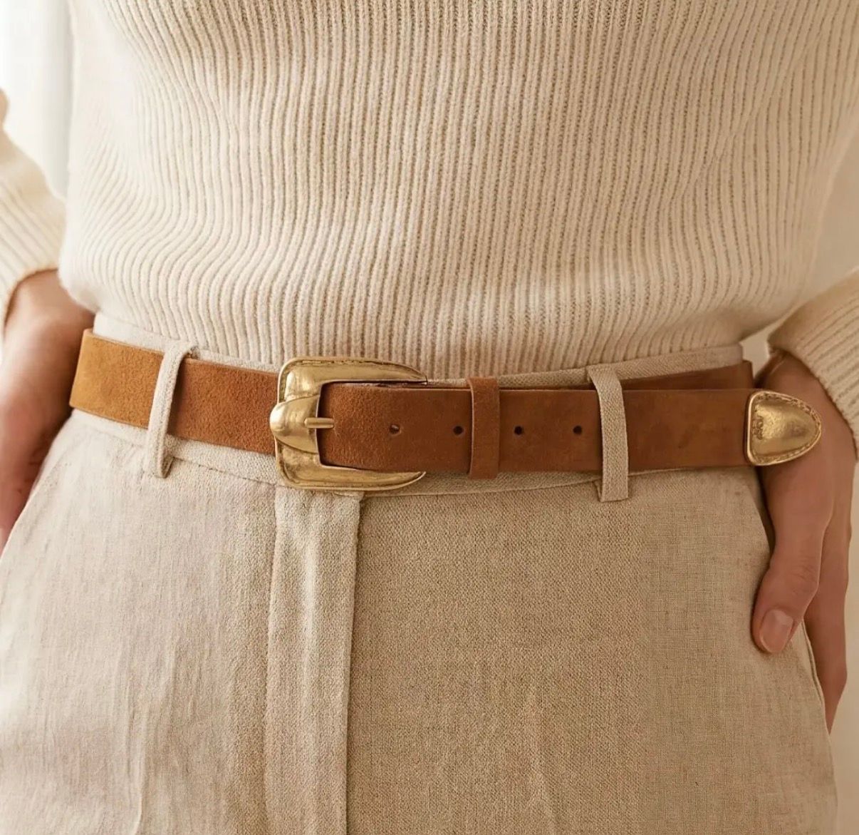 Square Buckle Faux Leather Belt