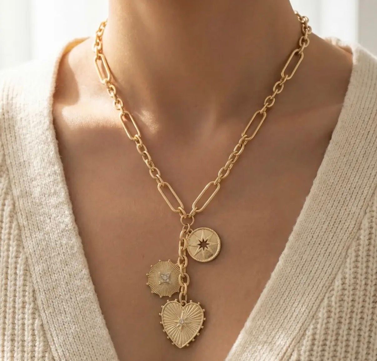 Heart &amp; Coin Pendant