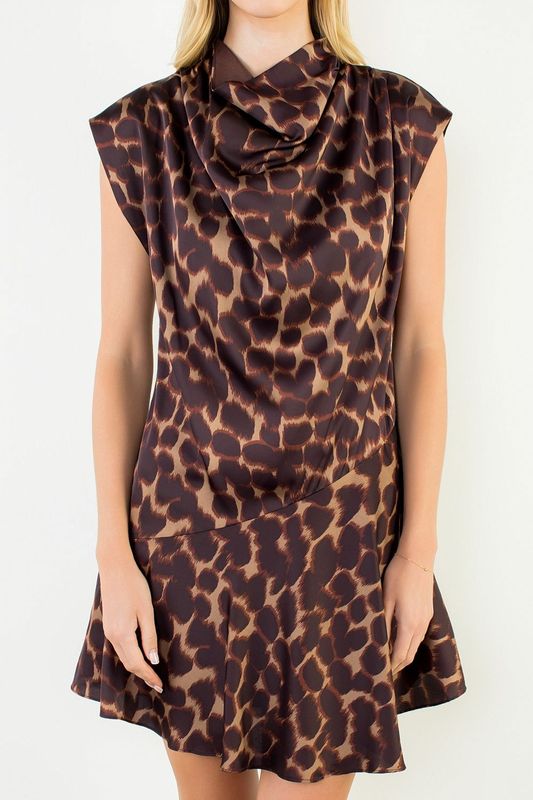 Silky Animal Print Dress