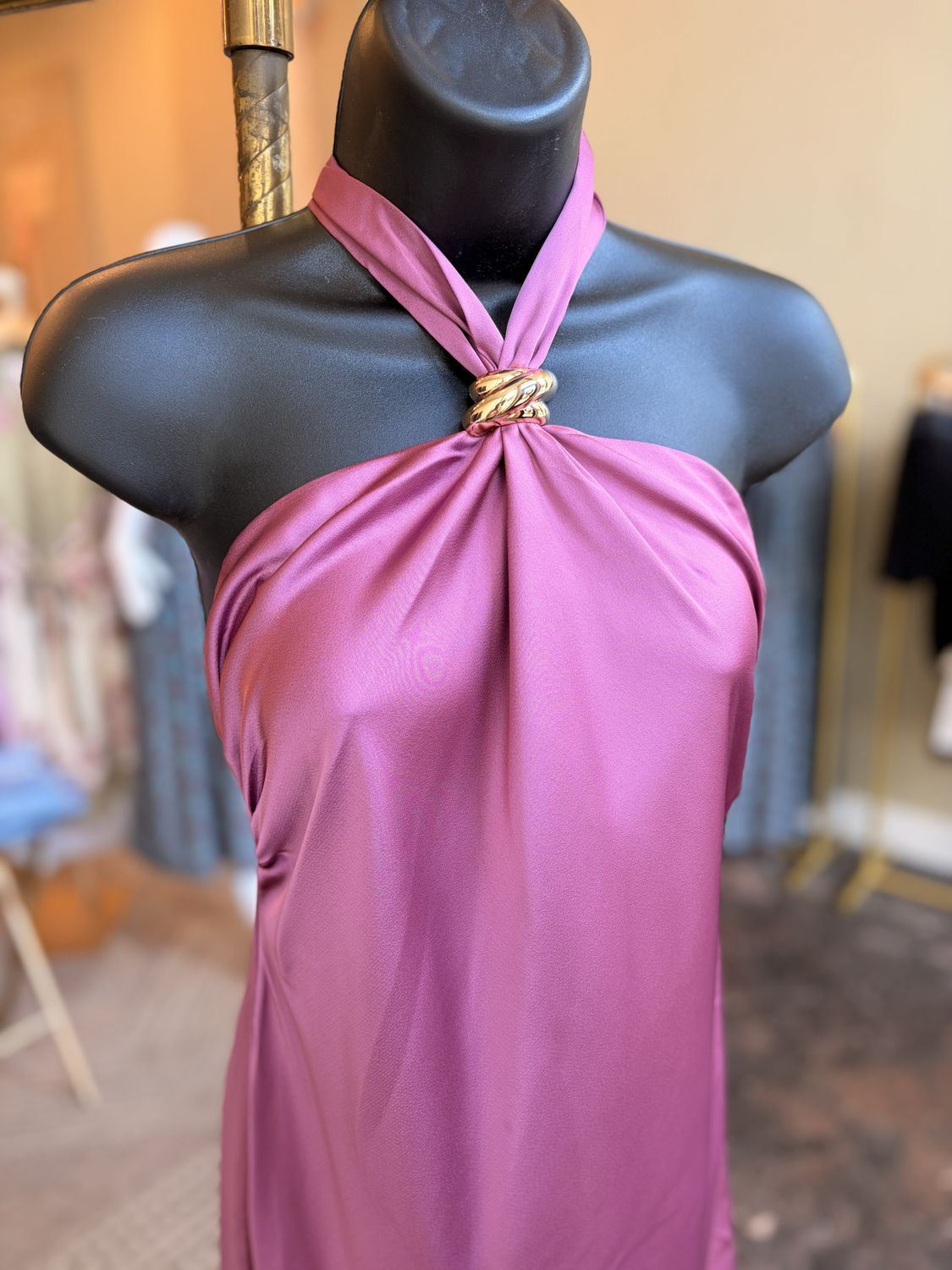 Satin Halter Gown