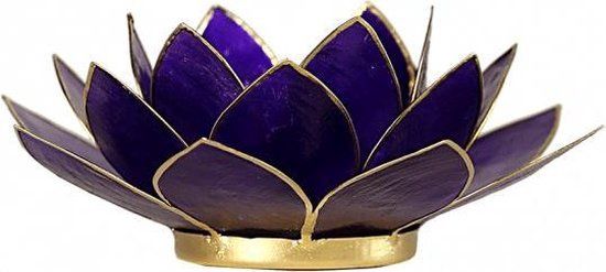 Lotus Sfeerlicht Violet 7e Chakra Goudrand - 13,5cm
