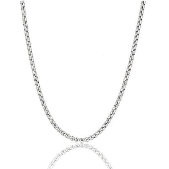 Zilveren luxe 470 mm lange boxketting edelstaal - My Bendel