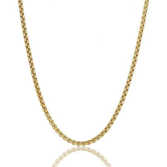 Gouden luxe 470 mm lange gouden boxketting - My Bendel