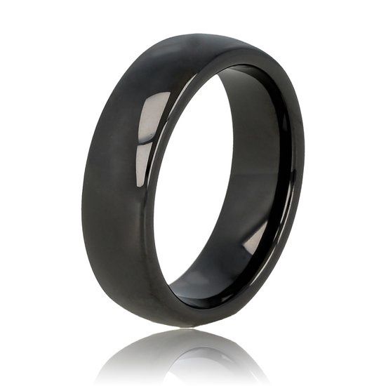 Zwarte ring van gepolijst keramiek - My Bendel, Size: Maat 16