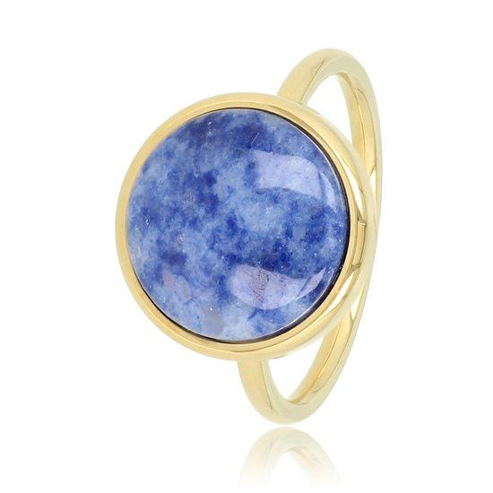 Gouden ring met blauwe Lapis lazuli steen - My Bendel