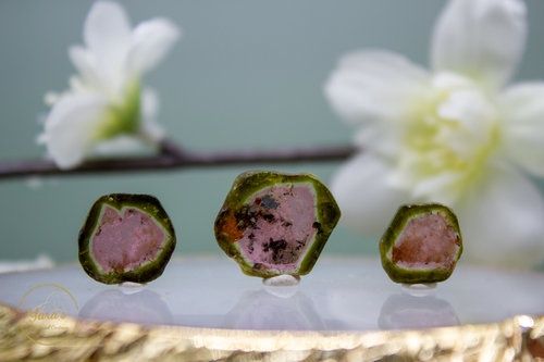 Watermeloen Toermalijn Plakje 0.2-2g