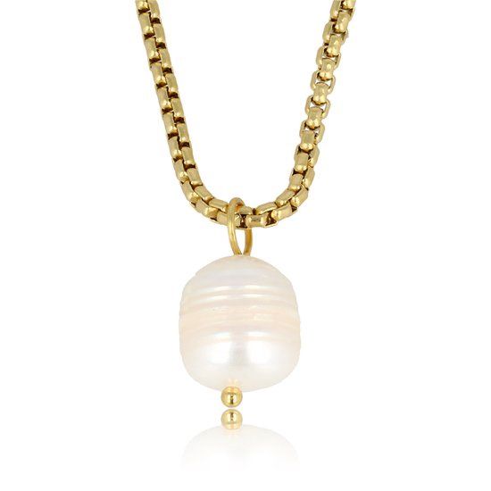 Gouden ketting met zoetwaterparel - My Bendel