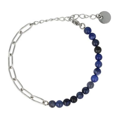 Combi Schakelarmband zilver sodaliet edelsteen - My Bendel