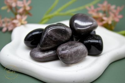 Zilver Obsidiaan zaksteen 10-15g