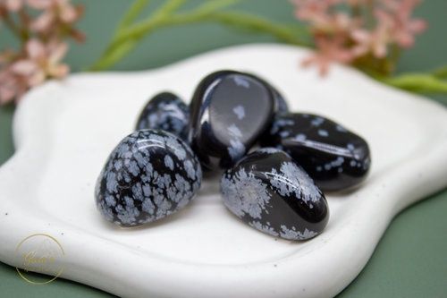 Sneeuwvlok obsidiaan zaksteen 5-10g