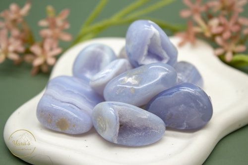 Blauwe Chalcedoon (Blue Lace Agaat) zaksteen 10-20g