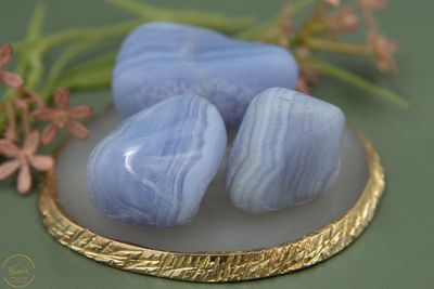 Blauwe Chalcedoon zaksteen 40-60g