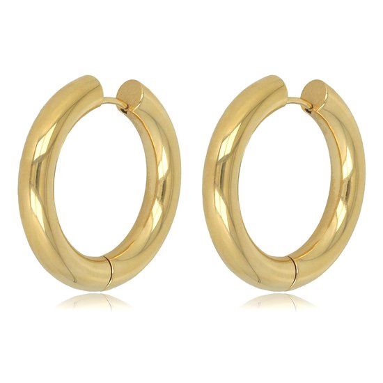 Grote gouden oorring 30x5 mm - My Bendel