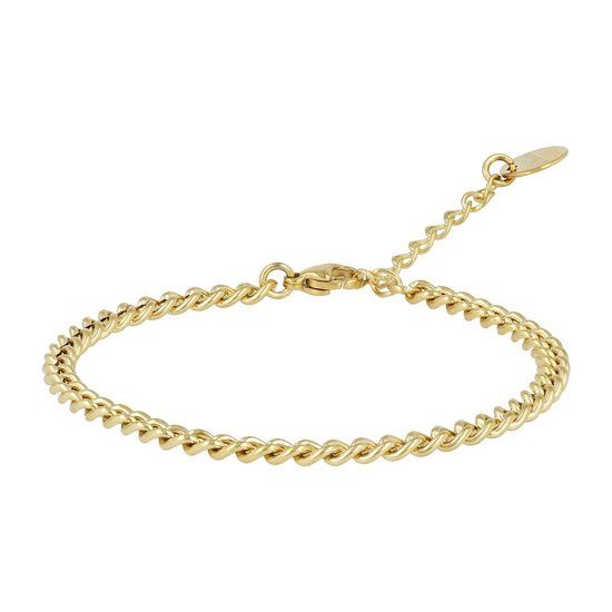 4 mm grove gouden schakelarmband - My Bendel
