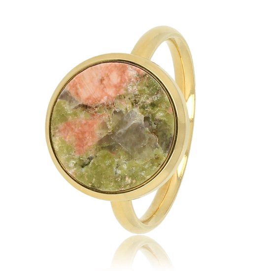 Gouden ring met Unakite edelsteen - My Bendel