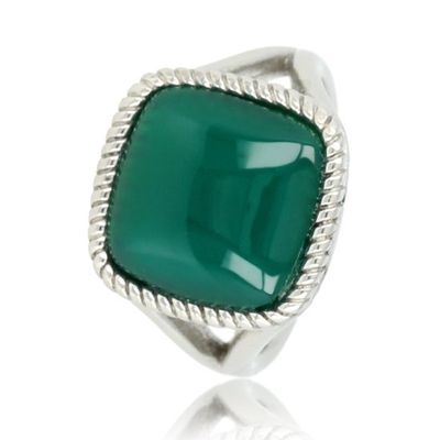 Ring met groene agaat edelsteen - My Bendel