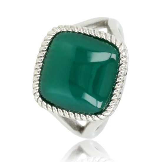 Ring met groene agaat edelsteen - My Bendel
