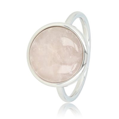 Zilveren ring met rozenkwarts edelsteen - My Bendel