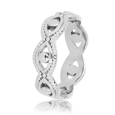 Zilveren gevlochten open ring - My Bendel