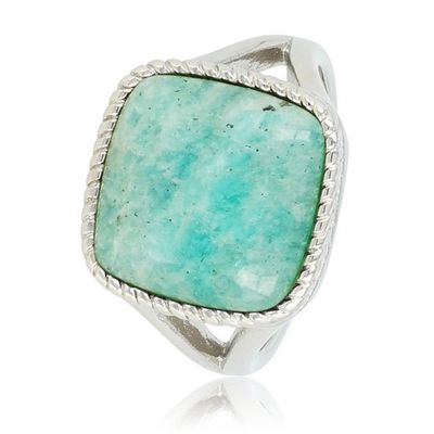Zegelring zilver met amazoniet edelsteen - My Bendel