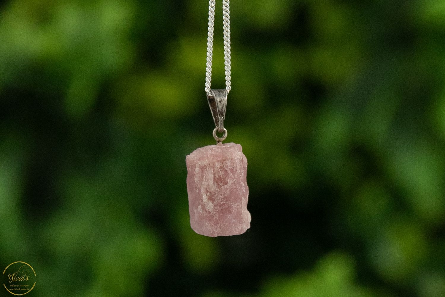 Roze Toermalijn hanger ruw