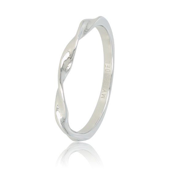 Zilveren dames ring met twist - My Bendel, Maat: Maat 17
