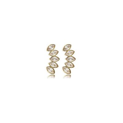 Gouden oorsteker met kristal glasstenen - My Bendel