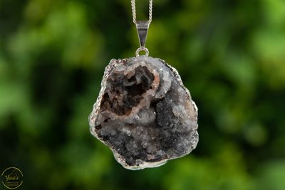 Hanger chalcedoon roos met verzilverde rand - 20.73 gram