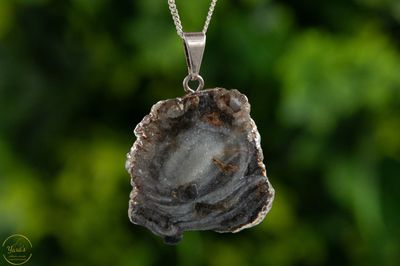 Hanger chalcedoon roos met verzilverde rand - 8.26 gram