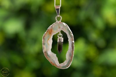 Agaat Geode met Toermalijn hanger Webshop-86226
