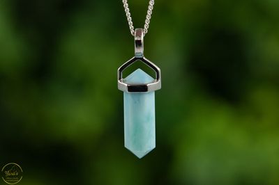 Larimar punthanger zilver
