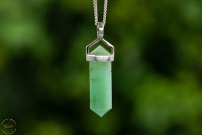 Chrysopraas punthanger Zilver