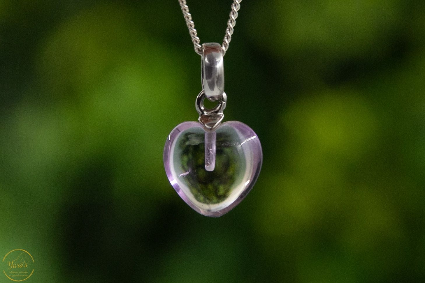 Ametrien hanger hartje zilver