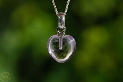 Ametrien hanger hartje zilver