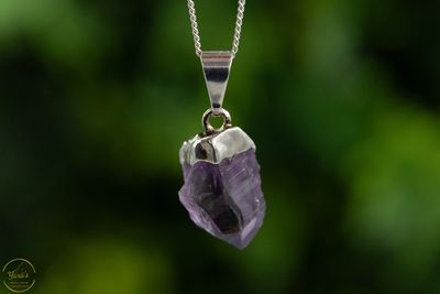 Amethist hanger verzilverd