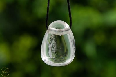 Bergkristal hanger doorboord