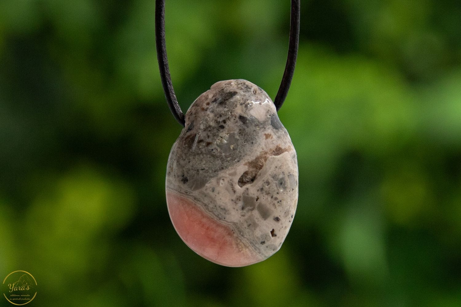Rhodochrosiet hanger doorboord