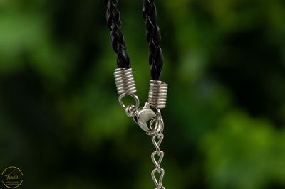 Gevlochten ketting zwart met sluiting