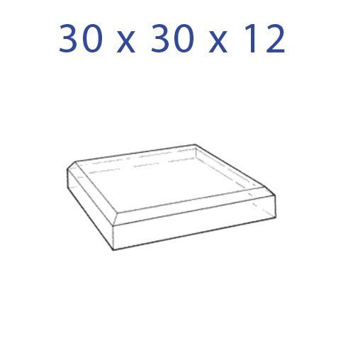 Acrylglas sokkel 30x30x12mm. schuine kanten
