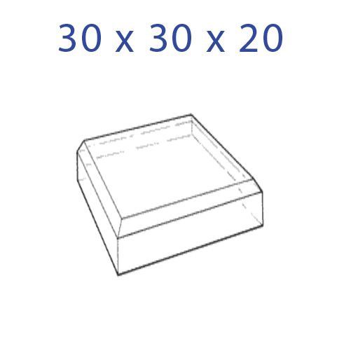 Acrylglas sokkel 30x30x20mm. schuine kanten