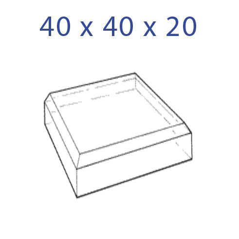 Acrylglas sokkel 40x40x20mm. schuine kanten