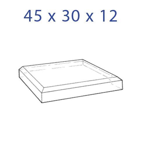 Acrylglas sokkel 45x30x12mm. schuine kanten
