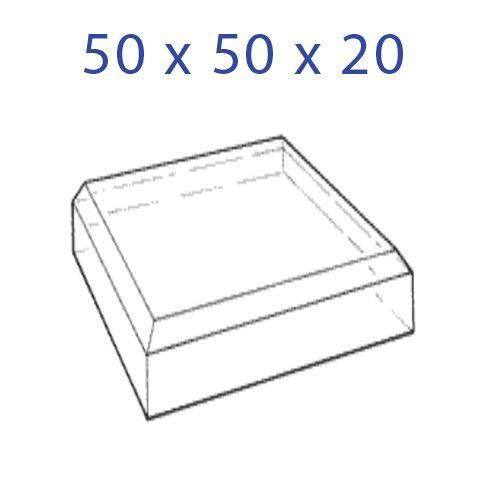 Acrylglas sokkel 50x50x20mm. schuine kanten