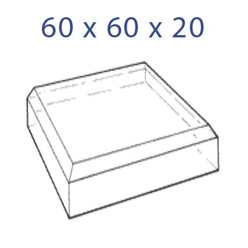 Acrylglas sokkel 60x60x20mm. schuine kanten