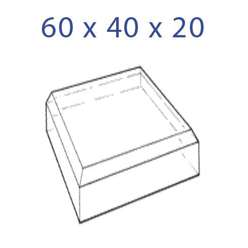 Acrylglas sokkel 60x40x20mm. schuine kanten