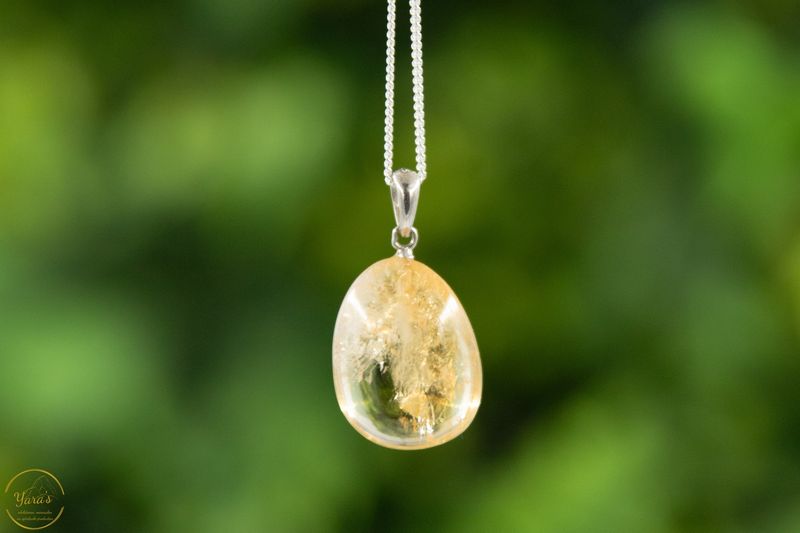 Gebrande Amethist hanger zilver