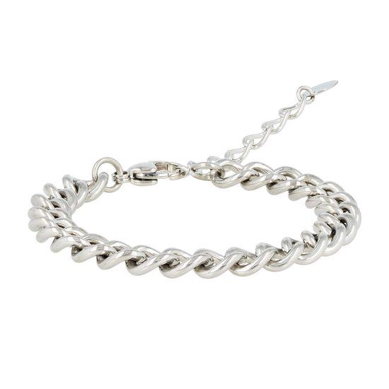 8 mm grove zilveren schakelarmband - My Bendel