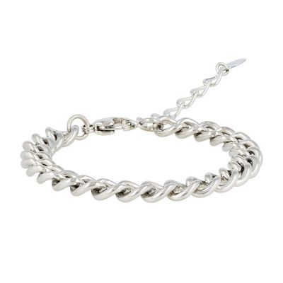 8 mm grove zilveren schakelarmband - My Bendel